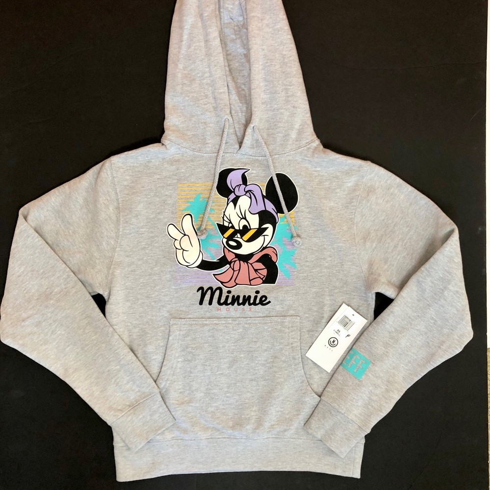 NWT NEFF x Disney Minnie Mouse Hoodie Sweatshirt Sz XS Grey NEW